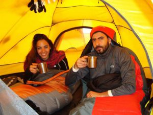 drinking water at Island Peak Base camp - Nafez Tawk & Youmna Saloumi