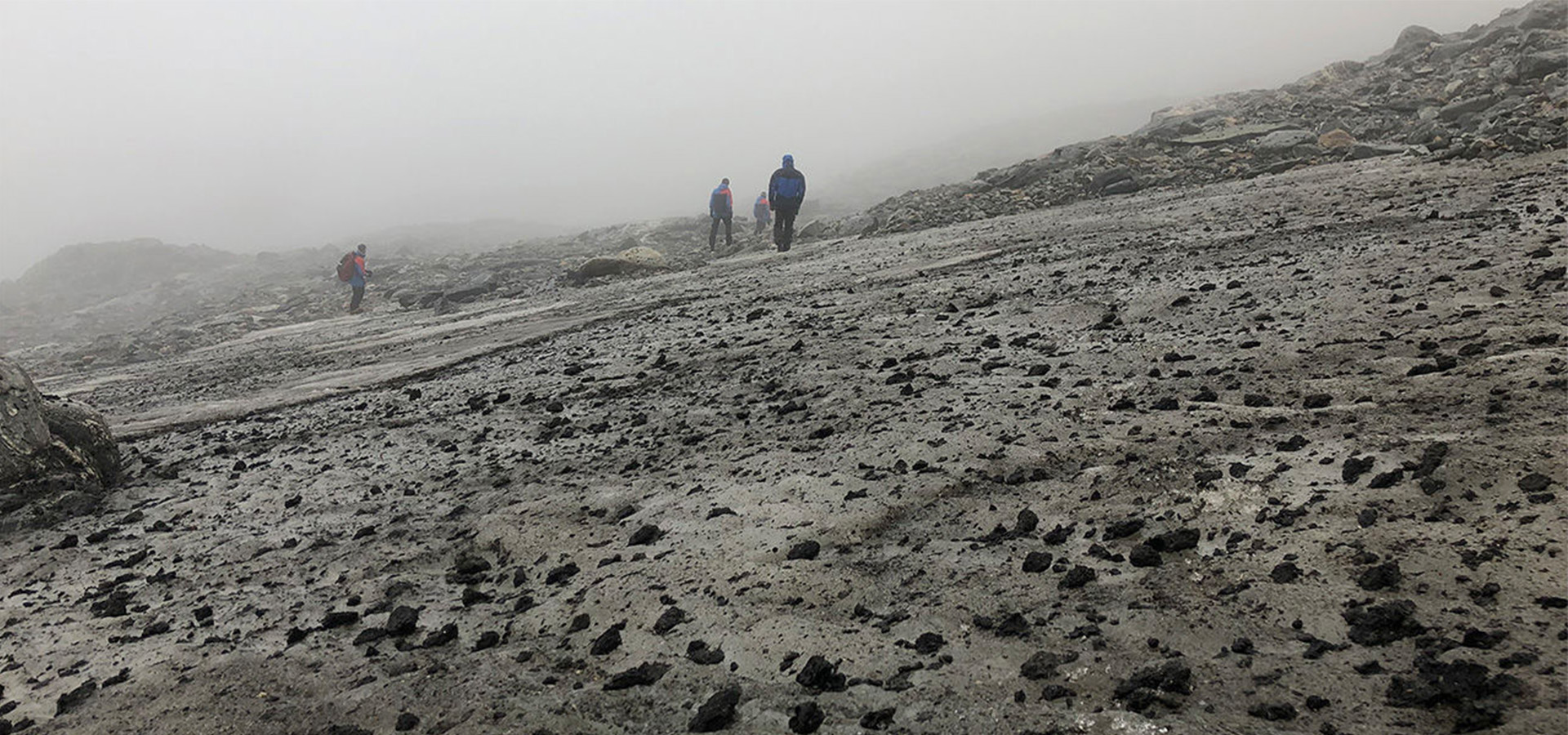 The upper part of the Lendbreen ice patch—covered with horse dung—after a big melt in 2019 Credit: Espen Finstad/Secretsoftheice.com