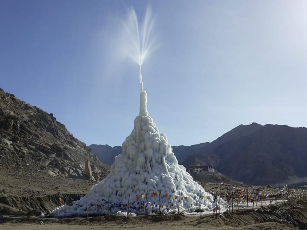 Ice stupa in Ladakh