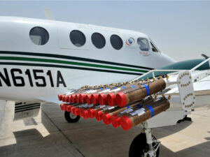 Aircraft loaded with silver iodide ready to be released